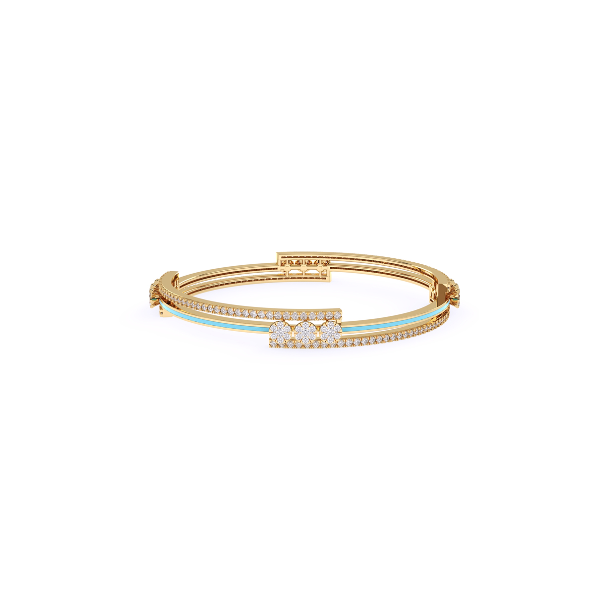 Amazing Round Diamond Bangle Bracelet